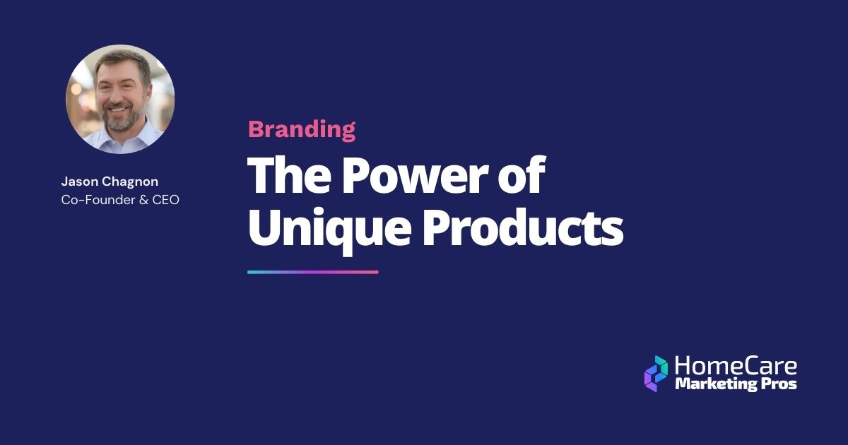 A graphic with the title The Power of Unique Products